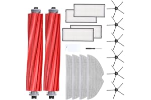 NEFLSI Kit de Accesorios para Roborock S7 S7Plus S7Max T7s T7s Plus Recambio 2 Recambios Cepillo Principal,7 Cepillos Laterales,4 Filtros,4 Paños de Limpieza,1 Herramientas de Limpieza,1 Destornilladores
