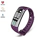 Produktbild Fitness Armband mit Pulsmesser - Fitness Activity Tracker Pulsometros EKG & PPG Monitoring Smart Watch Echtzeit Herzfrequenz Blutdruck Fitness Sportuhr Rufen Sie SMS für Android IOS(PURPLE)