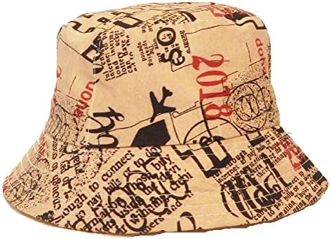 Liki Cloth Mens Womens Tan Writing Bucket Hat Cotton Fishing Camping Hunt Camo boonie