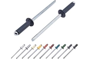 MARCOPOL (Pack of 80 pcs) Painted Blind Rivets 4.0 x 14 mm, Dome Head, DIN 7337, Aluminum Rivet and Steel Mandrel, Pop Rivets (80, Anthracite Grey RAL 7016)