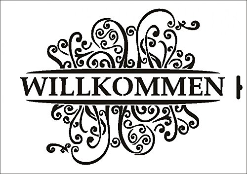 UMR-Design W-629 Willkommen Wand / Textilschablone Grösse A4