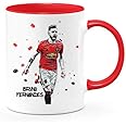 Dubiz Coffee Mug Bruno Fernandes Manchester United Art - Red
