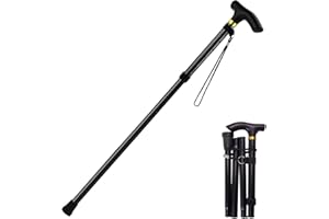 QHFlashbuy Gehstock Klappbar,Faltbare Wanderstöcke Faltbar Gehstock Bergstock Spazierstock Unisex Faltbar Gehstock,Tragbarer Leichte und Einstellbare Spazierstöck Wanderstab
