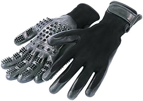 VOYAGO For Your Pet with Short, Medium and Long Hair, Pet Care Massage Gloves with improved Dog Brush Cat Brush and Horse Brush Striege Salon Bath Gloves Pug Dog by