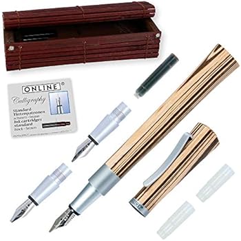 Kit Calligrafia BELLE VOUS - Penna Stilografica In Legno, 10 Pennini, 4 Inchiostri, Portapenna - Foto 2