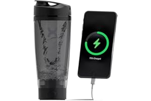 Promixx Charge Shaker Bottiglia - Shaker Elettrico per proteine Ricaricabile con ricarica dispositivi e contenitore di supplemento - tazza Tritan facile da pulire - 600 ml, Stealth Nero