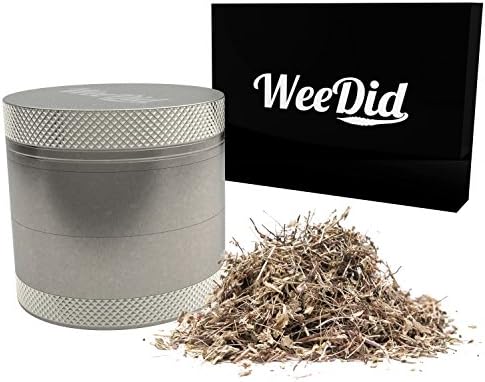 Herb Grinder with Pollen Catcher, Rolling Papers, Carry Bag and a Present Box Set | Large 4 Piece Sharp Metal Tobacco Grinding Mill Kit for Spice and Smoking Accessories