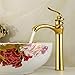 Produktbild SEEKSUNG Taps der Goldene Hahn Antique Plus mit Hohen einzelnen Loch-Waschtischmischer Voll Copper Basin Wasserhahn heißen und kalten Wasser-Bassin-Mischer-Badezimmer-Wannen-Hahn-Oberfläche