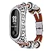 Produktbild SO-buts Xiaomi Mi Band 3 Armband,EIN Doppelkreis Silber Tischrahmen Strap, Ersetzen Leder Armband + Metallgehäuse,Für Xiaomi Mi Band 3 (Braun)