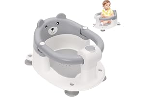 Badstol för bebisar 6–24 månader, Anti-glidande badstol för bebisar med 4 starka sugfötter och ergonomiskt ryggstöd, Bärbar och säker badstols – Present för småbarn och nyfödda