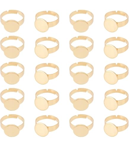 Anello Grezzo Per Resina Basi Anelli Fai Da Te,20pz 12mm Base Per Anello Piatto Regolabile In Acciaio Inossidabile,Anelli Aperti Base Per Anelli Per Creare Ciondoli Accessori Per Gioielli Fai Da Te Forniture - 3