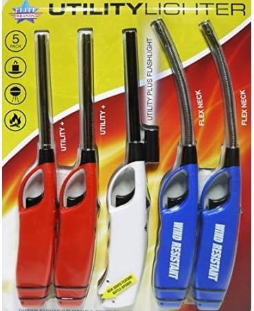 Multi-purpose Gas Utility Lighters for BBQ Kitchen Fireplace Grill (Pack of 5)