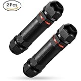 Moobom Waterproof IP68 Cable Connector Outdoor Junction Box Connection Sleeve Coupler for Ø1-13 mm Cable Diameter Pack of 2, Black
