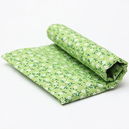 KING DO WAY 7Stueck Stoffpakete Baumwollstoff Patchwork Stoffe Baumwolle Stoffreste Paket Gruen 50x50cm - 4