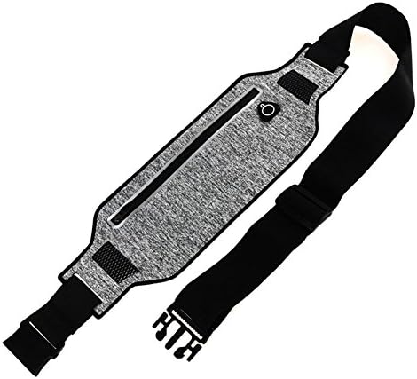 Vemont Running Fitness Workout Belt Waist Pack Pouch for iPhone 7 / 7 Plus / 6s / 6s Plus / 6 / 6 Plus,Galaxy J7 S5 S6 S7 S8 Edge, Note 3 4 5, LG G3 G4 G5 [Water Resistant][Gray+Black] (TN-003-55BK)