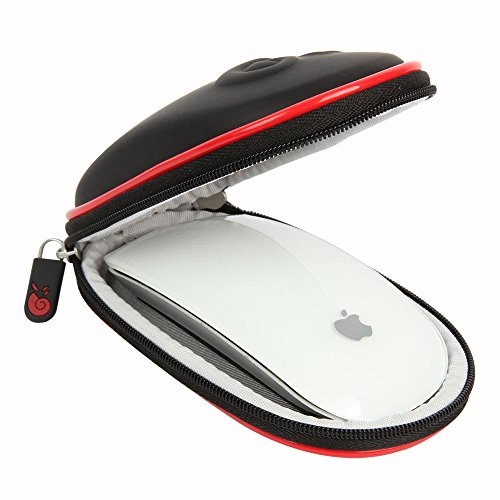 Hermitshell Travel Hart EVA Lagerung Tasche Schutz hülle Etui Tragetasche Beutel Compact Größen und karabiner für Apple Magic Mouse Maus I und II 2nd Gen und Karabiner Schwarz - 2