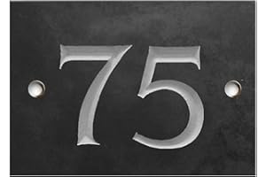 NUMBERS & NAMES BY ATLANTIC HARDWARE Engraved Slate House number sign - 1 to 99 (select your number here) - number 75 (Same Day Dispatch by 1st class Post!!!)
