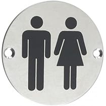 ZSS03SS Unisex Toilet Sign Sex Symbol 76mm Dia Satin Stainless ...