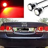 High power 3w eagle eye lamp led lighting with Screw led car motorcycle reversing light led daytime running light parking lights (2PCS, Red)