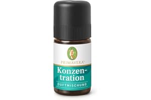 ‎PRIMAVERA PRIMAVERA Konzentration Duftmischung 5 ml - Zitrone, Riesentanne und Salbei - Aromaöl, Duftöl, ätherisches Öl Aromatherapie - konzentrationsfördernd - vegan
