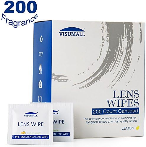 Ibuytop Lens Wipes – Pre Moist Ened Lens Cleaning Wipes Cloth For Eyeglasses and Camera without Streaks – Pack of 200 (Lemon)