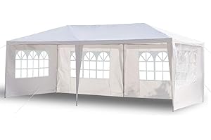 ALightUp Garten-Pavillon 3x6 m,faltbar, wasserdicht,Empfangszelt, mit 4 UV-Wänden, Pavillon, weiß, Abdeckplane aus Polyethylen