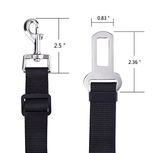 Mudder-Dog-Seat-Belt-Pet-Car-Safety-Straps-Leads-Restraint-Harness-Adjustable-for-Cars-Vehicle-Black-3-Pack
