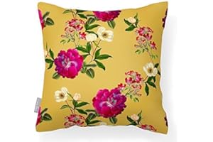 Izabela Peters Outdoor Cushions Waterproof, 43 cm, Filled Outdoor Cushion, Floral Glade- Mustard, Garden Furniture Cushions, Outdoor Seat Cushions, Garden Chair Cushions