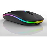 HUAWEI Matepad 12X 12" Tablet İ&ccedil;in Uyumlu RGB Işıklı Slim Bluetooth Şarjlı 2.4Ghz Kablosuz Mouse Siyah