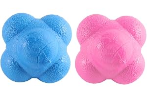 Laroal 2-pack reaktionsboll Hexagonal Agility Training Ball för förbättring av hand-ögonreaktion och smidighetskoordination Reflex Träningssporter (rosa och