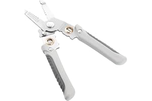 Sharp-tec 7-in-1 Wire Stripper Including Safty Lock Cutting Clamping Stripping Winding Spliting Crimping Wires, Bulit-in Spring Wire Cutter, Portable and One-Hand Operation Electrician Plier Tool