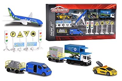 Smoby / Majorette Majorette - 212057720038 - Véhicule Miniature - Airport coffret - 6 Véhicules + Signialisations