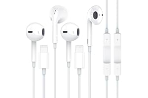 Everdigi Phone In-Ear Headphones with Cable, 2 Pack HiFi Stereo Earphones with Lightning Connection, Microphone and Volume Control, Compatible with iPhone 14/13/12/11/Pro/SE/X/XS/XR/8/7