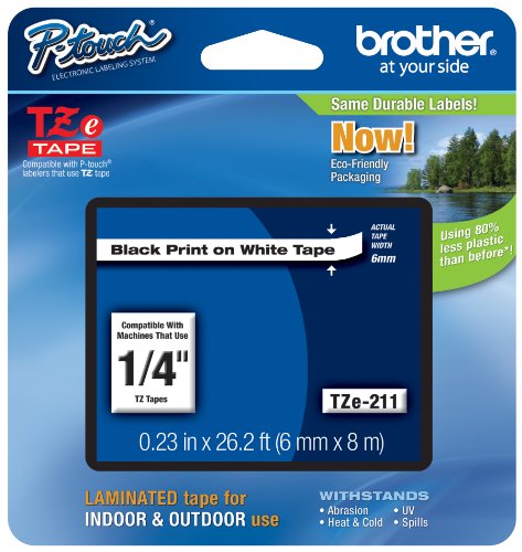 Preisvergleich Produktbild Brother Tape Black on White 6mm, TZE-211