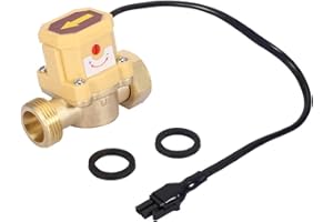 LIEBEWH Interrupteur de Capteur de Pompe à Eau Interrupteur de Débit D'eau, Interrupteur à Palette de Débit D'eau Interrupteur 220V G3/4-G3/4 Filetage Pression Réglable Interrupteur de