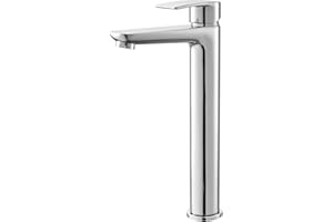 High Rise Basin Mixer Taps, BATHWEST Tall Bathroom Sink Taps Modern Monobloc Single Handle Chrome Brass 922LCR