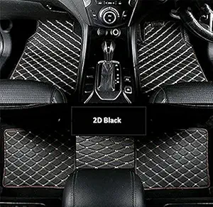 Euro Care Leatherette Luxury 2D Car Floor Mats Compatible with Honda City New (Model : 2020-Till Date)-Black Set of 5