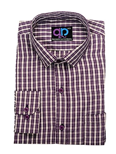 Formals by Koolpals- Rich Cotton Blend-Wine Coloured Check Shirt RS.299 (63.00% Off) - Amazon
