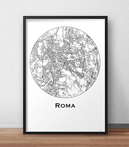 Poster Roma Italy Minimalist Map - City Map Art of Roma Poster - Wall Art Gift - Travel Map - Print