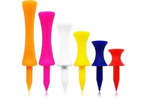 FINGER TEN Golf Tees Plastic Castle Unbreakable Same Heights or Mixed Sizes 120 Pcs, Golf Practice Tee for Mats Size 1 1/4,1 1/2, 1 3/4, 2, 2 1/4, 2 3/4 Durable Color Blue Yellow