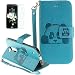 Produktbild LG K7 X210 K8(2016) Hülle mit Panzerglas,ISENPENK Original Flip Bookstyle Cover Wasserdicht Shockproof Anti Slip Protection Stoßfest Leather Case mit Standfunktion,3D Panda Print Muster Pattern Wallet Case mit Intern Karte Schlitz,Anti-Sturz Stoßdämpfend Magnetic Closure Handygürtel Wallet Tasche Schutzhülle Leathertasche für LG K7 X210 K8(2016) 5.0Zoll-[blau]+Panzerglas/Schutzfoile/Displayschutzfolie