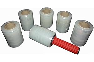 PRO-EMBALAJES 6 rollos Minifilm + aplicador. Rollo minifilm de 100 mm. de ancho + aplicador manual de plástico