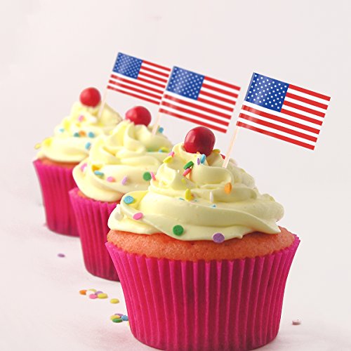 Tinksky USA Flagge Picks amerikanischen Flagge Essen Zahnstocher Party Favors Dekoration Verpacken 100pcs - 6