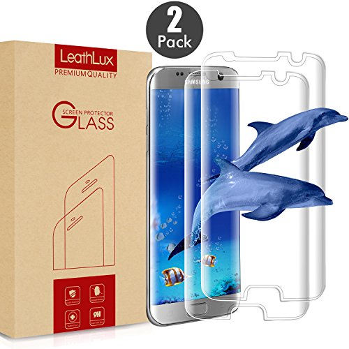 Leathlux [2-Unidades] Protector de Pantalla para Samsung Galaxy S7 Edge, [2-Pack] Anti-Golpes Cristal Vidrio Templado Premium Anti-Huella 3D Touch para Galaxy S7 Edge [Dureza de Grado 9H]