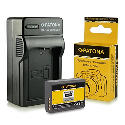 2 Batterie LP-E10 + Caricabatterie Doppio USB Per Canon EOS 1300D, 1200D, 1100D, 1D X – Cavo Micro USB Incluso