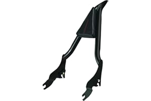 SWESGI Detachable Sissy Bar 22 Inches, Tall Passenger Backrest Pad Fits for Harley Davidson TOURING Street Glide Road King Glide Electra Ultra Gloss Black 1 1/2 Bar 2009-2023 (Red Lines)