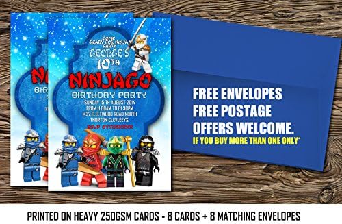Lego Ninjago personalised Birthday Party Invitations Lego Ninjago,lego ninjago party invites8