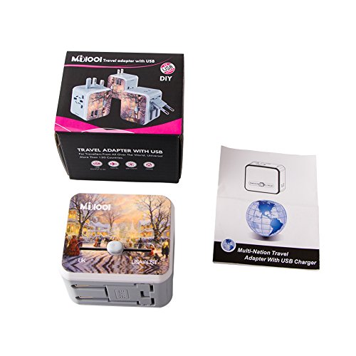 Reiseadapter 4 in1 für 150 länder Reisestecker Milool Weltweit Universal Adapter mit zwei USB Anschlüsse - 7
