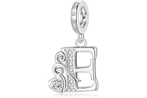 TIZU Pendente Charms Lettera Ciondolo Compatibile con Europeo Braccialetti e Delle Collane, Regali per le Ragazze Donne Mamma