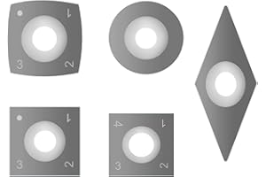 QTACIE Wood Turning Chisels Tips Carbide Tipped Wood Turning Tools Tungsten Carbide Cutters Inserts Blade Set for Woodturning Lathe Tools,5Pcs with Screws